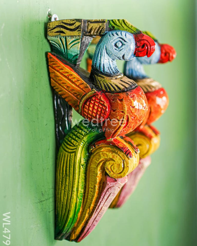 Wooden Carved Parrot Bracket - Set Of 2 Wl4792 Decor