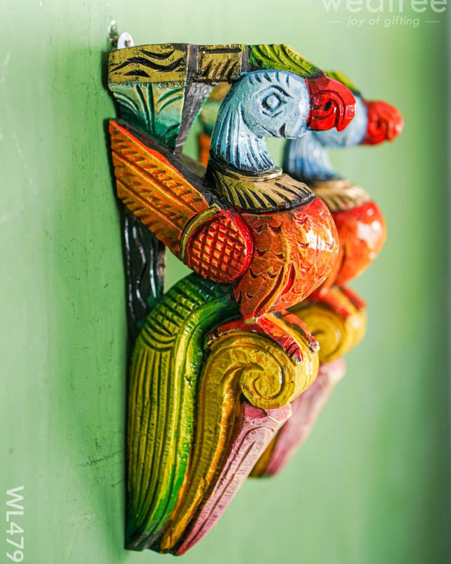 Wooden Carved Parrot Bracket - Set Of 2 Wl4792 Decor