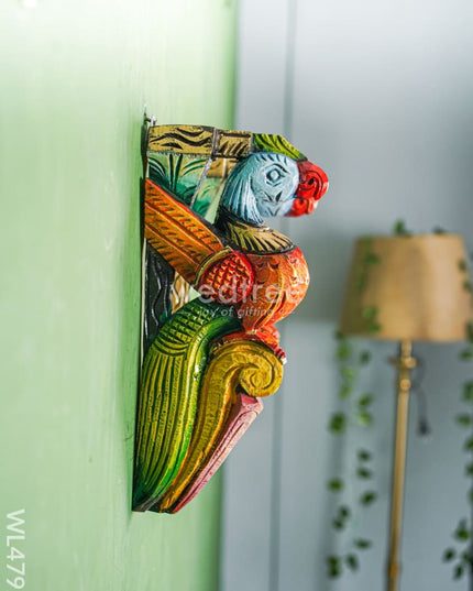 Wooden Carved Parrot Bracket - Set Of 2 Wl4792 Decor