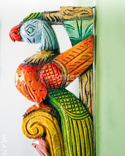 Wooden Carved Parrot Bracket - Set Of 2 Wl4792 Decor