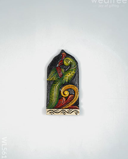 Wooden Carved Parrot Key Hanger - 12 inch - WL5619 - Wooden Artifacts