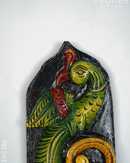 Wooden Carved Parrot Key Hanger - 12 inch - WL5619 - Wooden Artifacts
