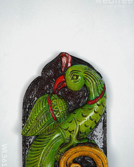 Wooden Carved Parrot Key Hanger - 12 inch - WL5619 - Wooden Artifacts