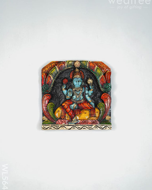 Wooden Carved Ranganathar Wall Hanging Frame - 12 inch - WL5644 - Wooden Artifacts