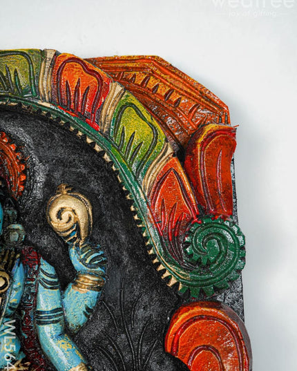 Wooden Carved Ranganathar Wall Hanging Frame - 12 inch - WL5644 - Wooden Artifacts