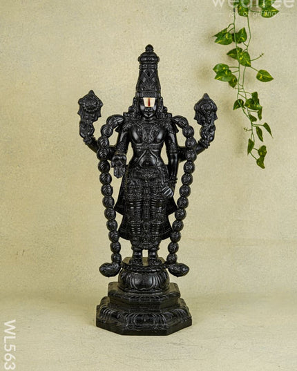 Wooden Carved Tirupathi Balaji Idol - 24 inch - WL5638 - Wooden Artifacts