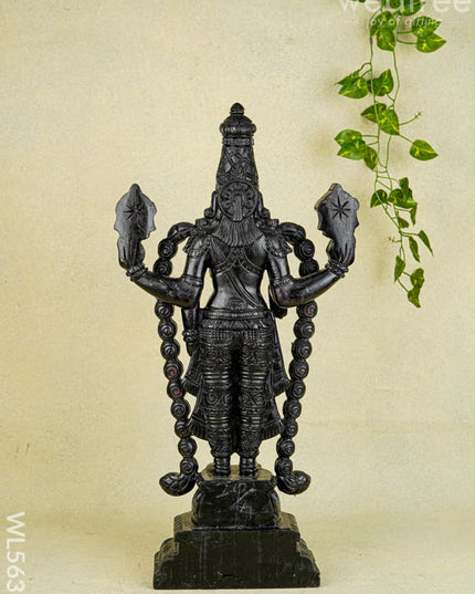Wooden Carved Tirupathi Balaji Idol - 24 inch - WL5638 - Wooden Artifacts