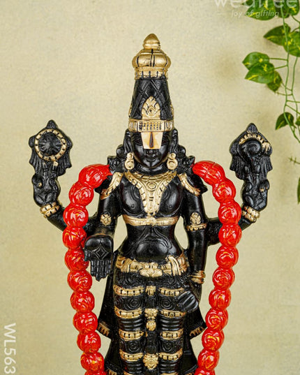 Wooden Carved Tirupathi Balaji Idol - 24 inch - WL5639 - Wooden Artifacts