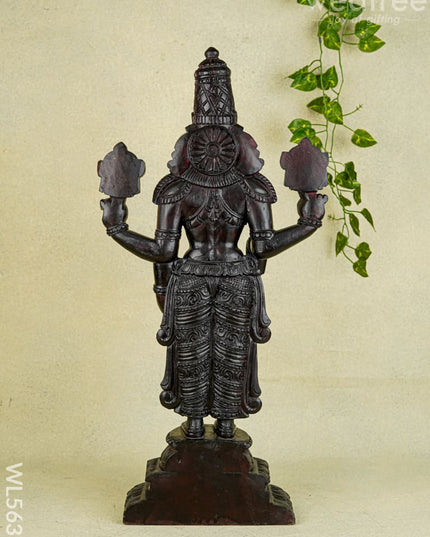Wooden Carved Tirupathi Balaji Idol - 26 inch - WL5637 - Wooden Artifacts