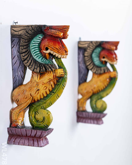 Wooden Carved Yazhi Bracket - 12 inch - Set of 2 - WL4789 Wooden Artifacts