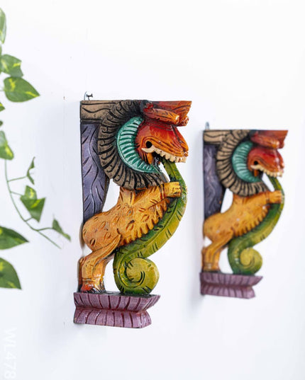 Wooden Carved Yazhi Bracket - 12 inch - Set of 2 - WL4789 Wooden Artifacts