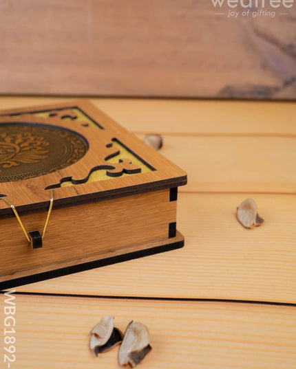 Wooden Dry Fruit Box - Annapakshi Design - 8x8 inch - WBG1892-1 - Dry Fruit Box RG