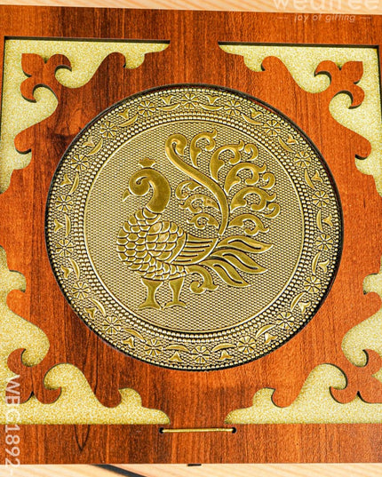 Wooden Dry Fruit Box - Annapakshi Design - 8x8 inch - WBG1892-1 - Dry Fruit Box RG