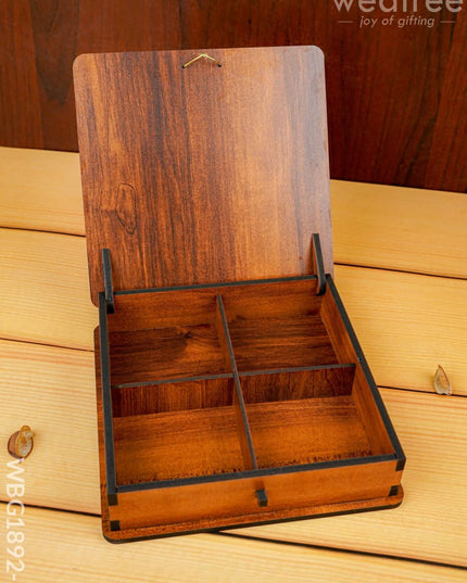 Wooden Dry Fruit Box - Annapakshi Design - 8x8 inch - WBG1892-1 - Dry Fruit Box RG