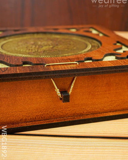 Wooden Dry Fruit Box - Annapakshi Design - 8x8 inch - WBG1892-1 - Dry Fruit Box RG