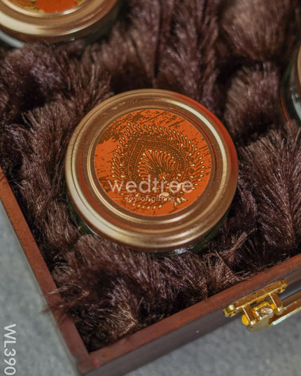 Wooden Floral Engraved Dry Fruit Box - Wl3901
