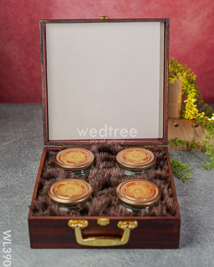 Wooden Floral Engraved Dry Fruit Box - Wl3901