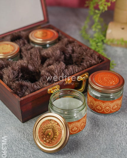 Wooden Floral Engraved Dry Fruit Box - Wl3901