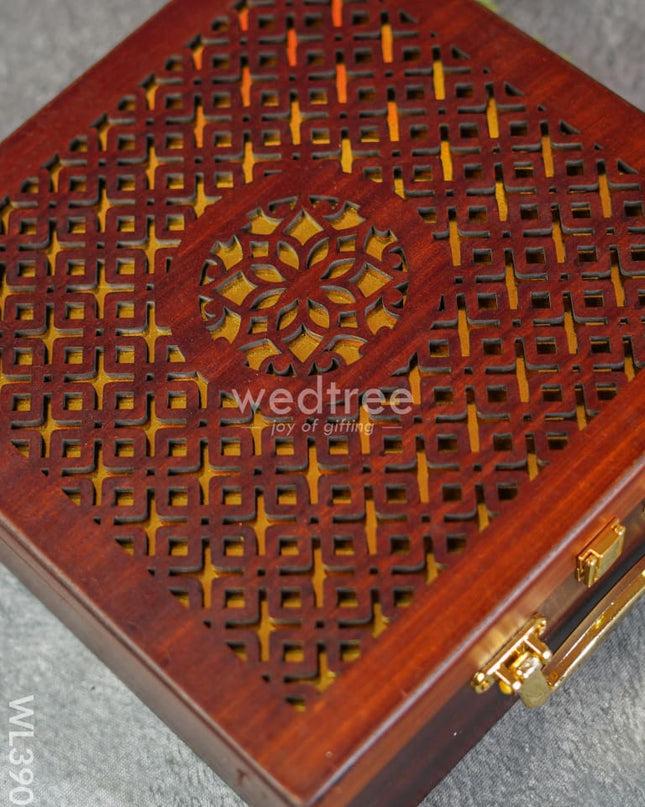 Wooden Floral Engraved Dry Fruit Box - Wl3901