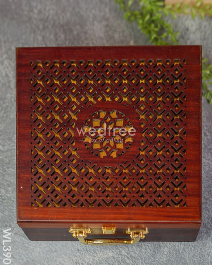 Wooden Floral Engraved Dry Fruit Box - Wl3901