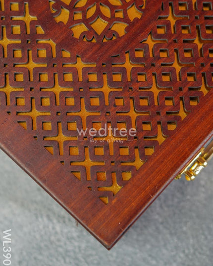 Wooden Floral Engraved Dry Fruit Box - Wl3901