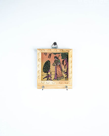 Wooden Gem Stone Painting Key Hanger 3x3 - W0236 - Wooden Key Hangers RG