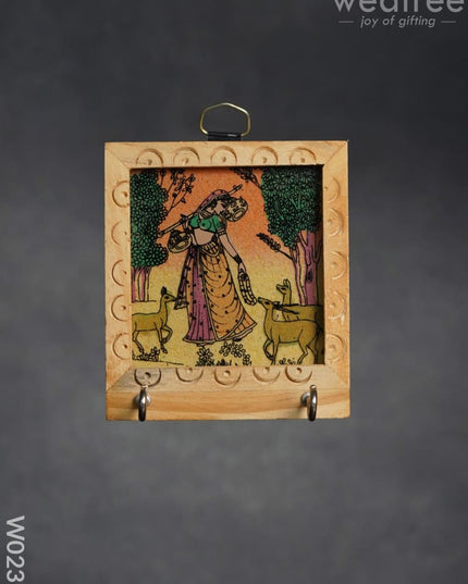 Wooden Gem Stone Painting Key Hanger 3X3 - W0236 Hangers