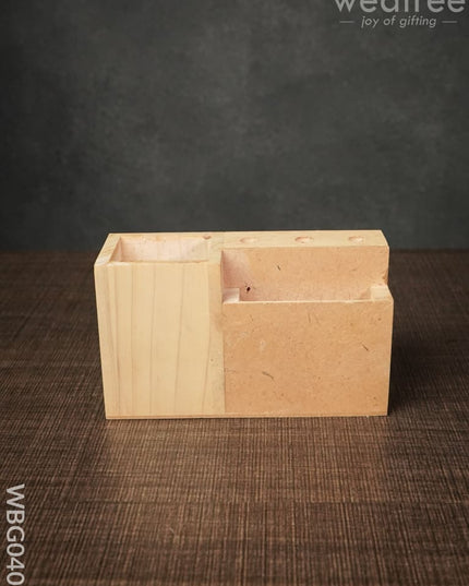 Wooden Hand Painted Pen Stand With Card Holder - Wbg0408 Corporate Gifts