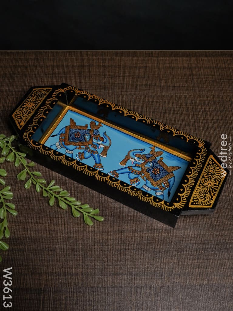 Wooden Hand Painted Tray 8 X 4 Inch - W3613 Trays