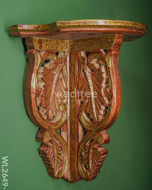 Wooden Hand Painted Wall Shelf - Wl2649-2 Utility
