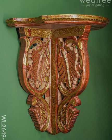 Wooden Hand Painted Wall Shelf - Wl2649-2 Utility
