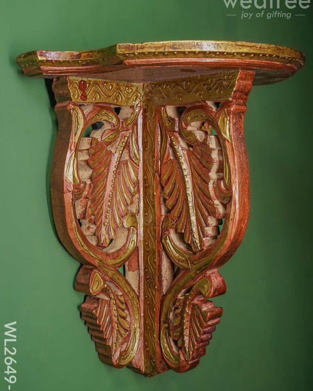 Wooden Hand Painted Wall Shelf - Wl2649-2 Utility