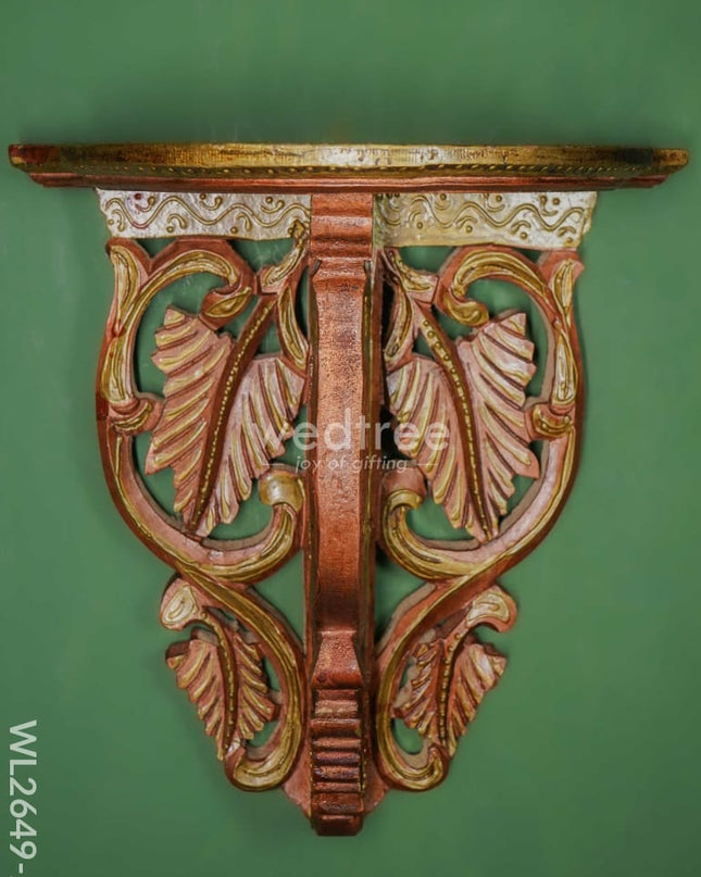 Wooden Hand Painted Wall Shelf - Wl2649-2 Utility