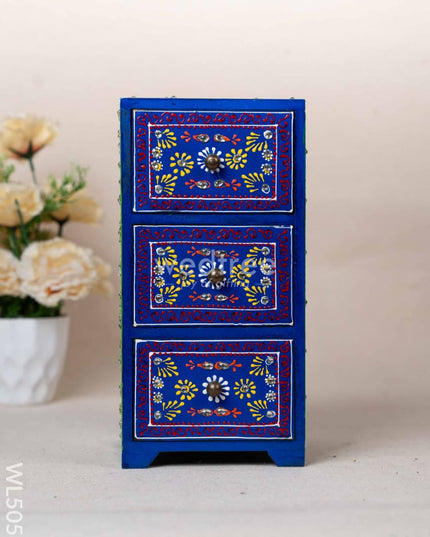 Wooden Handpainted 3 Drawer Organizer Box - WL5058 Wooden Utility