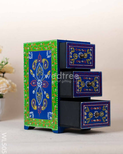 Wooden Handpainted 3 Drawer Organizer Box - WL5058 Wooden Utility
