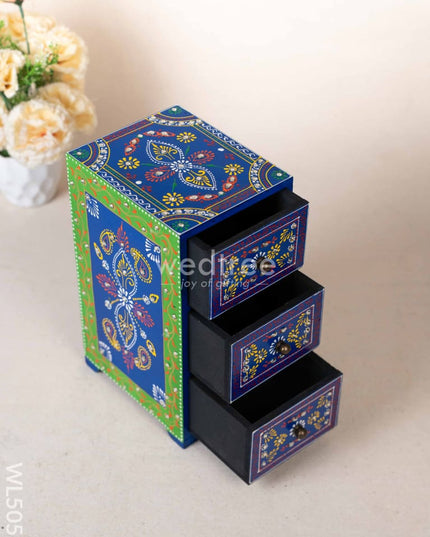 Wooden Handpainted 3 Drawer Organizer Box - WL5058 Wooden Utility