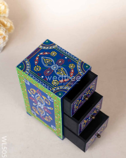 Wooden Handpainted 3 Drawer Organizer Box - WL5058 Wooden Utility