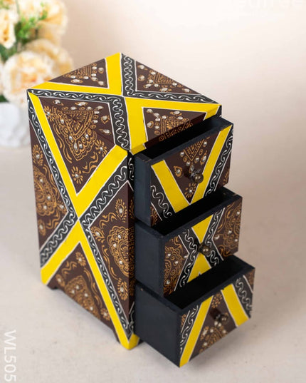 Wooden Handpainted 3 Drawer Organizer Box - WL5059 Wooden Utility