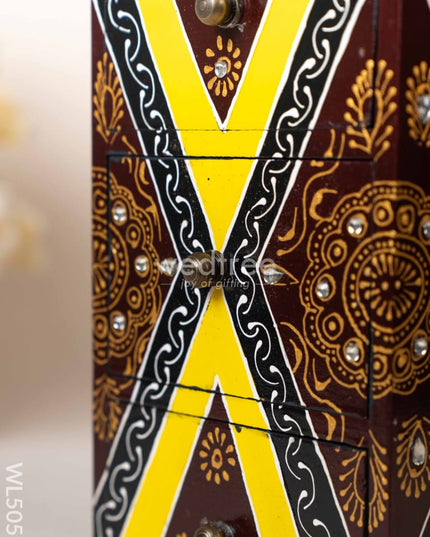 Wooden Handpainted 3 Drawer Organizer Box - WL5059 Wooden Utility