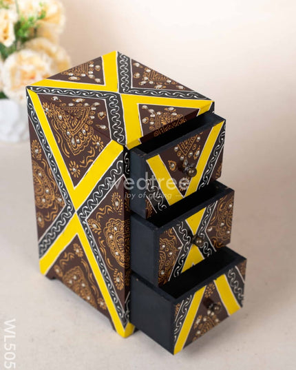 Wooden Handpainted 3 Drawer Organizer Box - WL5059 Wooden Utility