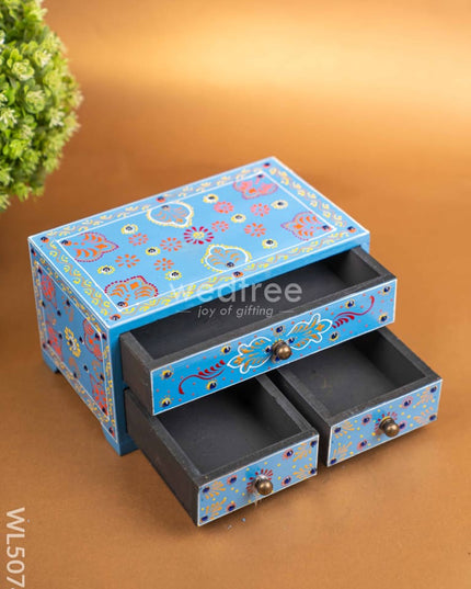 Wooden Handpainted 3 Drawer Organizer Box - WL5074 Wooden Utility