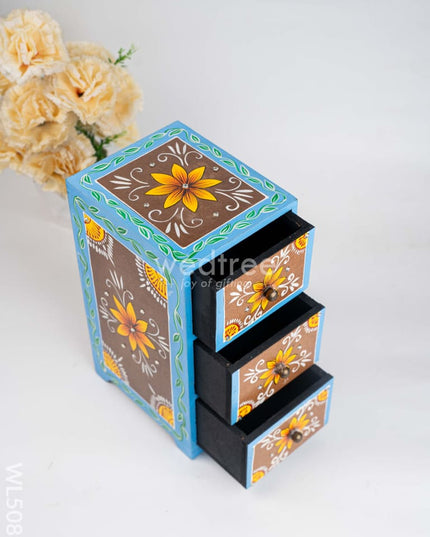 Wooden Handpainted 3 Drawer Organizer Box - WL5083 Wooden Utility