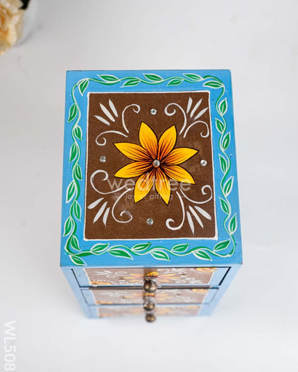 Wooden Handpainted 3 Drawer Organizer Box - WL5083 Wooden Utility