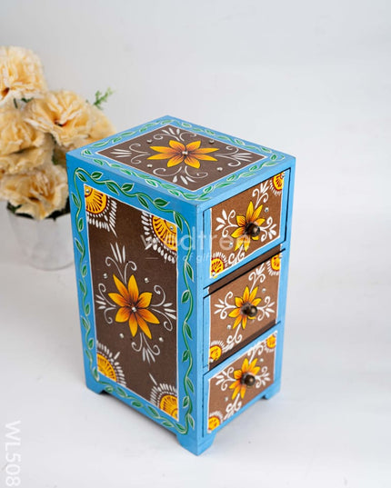 Wooden Handpainted 3 Drawer Organizer Box - WL5083 Wooden Utility