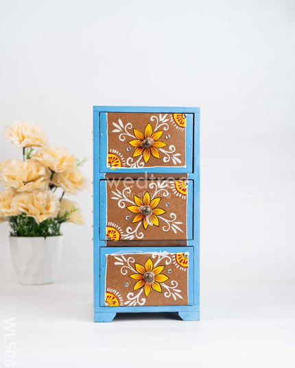 Wooden Handpainted 3 Drawer Organizer Box - WL5083 Wooden Utility