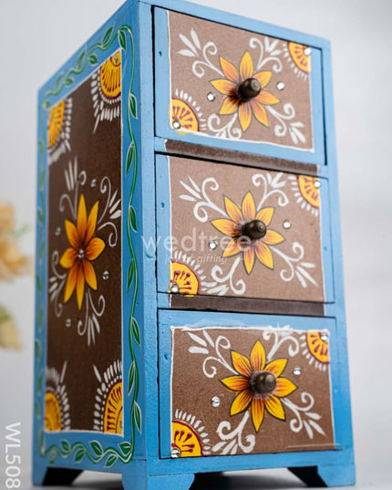 Wooden Handpainted 3 Drawer Organizer Box - WL5083 Wooden Utility