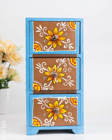 Wooden Handpainted 3 Drawer Organizer Box - WL5083 Wooden Utility