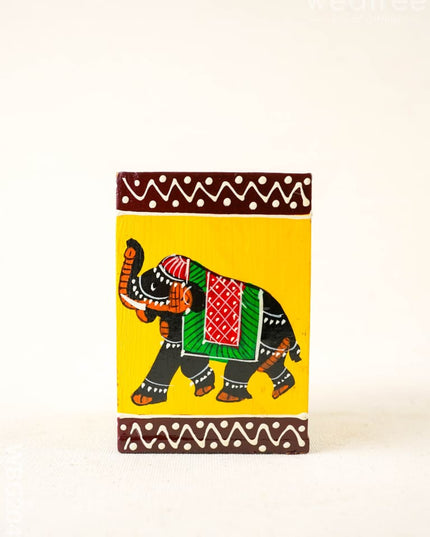 Wooden Handpainted Elephant Pen Stand - WBG2047 - Pen Stand RG