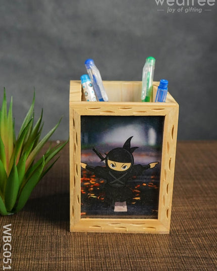 Wooden Pen Stand (3.2 X 4.2) - Ninja Wbg0519 Kids Return Gifts