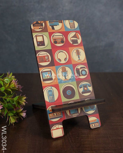 Wooden Printed Phone Stand - Wl3034 4 Utility